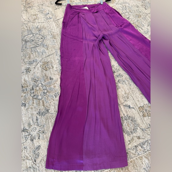 Anthropologie Corey Lynn Calter- Santin Elegant Purple Women's Wide-Leg Pants - Picture 9 of 14